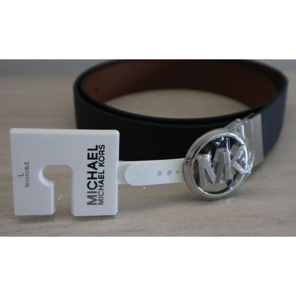 Michael Kors 556081C 001 Women Sz L Black/Brown Leather Twist Reversible Belt $6 - Picture 5 of 11